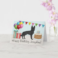 Black German Shepherd Colourful Happy Birthday