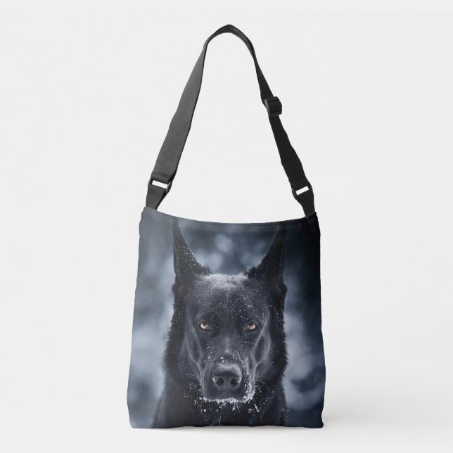 Black German Shepherd Crossbody Bag (Front)