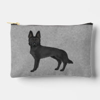 Black German Shepherd Cute Cartoon Dog Grey