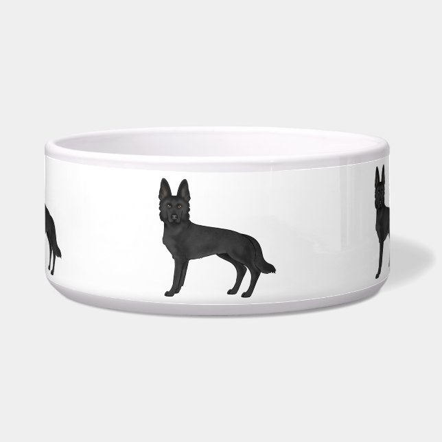 Black German Shepherd Cute Cartoon Dogs (Front)