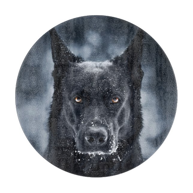 Black German Shepherd Cutting Board (Front)