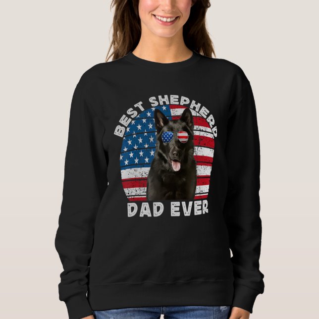 Black German Shepherd Dad For Men GSP Dog Face Ame Sweatshirt (Front)