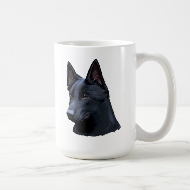 Black German Shepherd Dog Coffee Mug (Right)