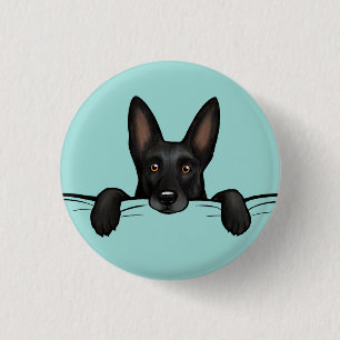 Black German Shepherd Dog Cute 3 Cm Round Badge