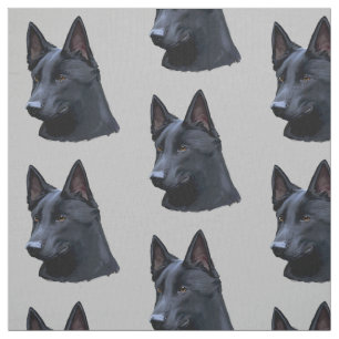 Black German Shepherd Dog Fabric