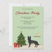 Black German Shepherd Dog Festive Christmas Party