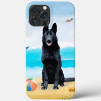 Black German Shepherd Dog on Beach
