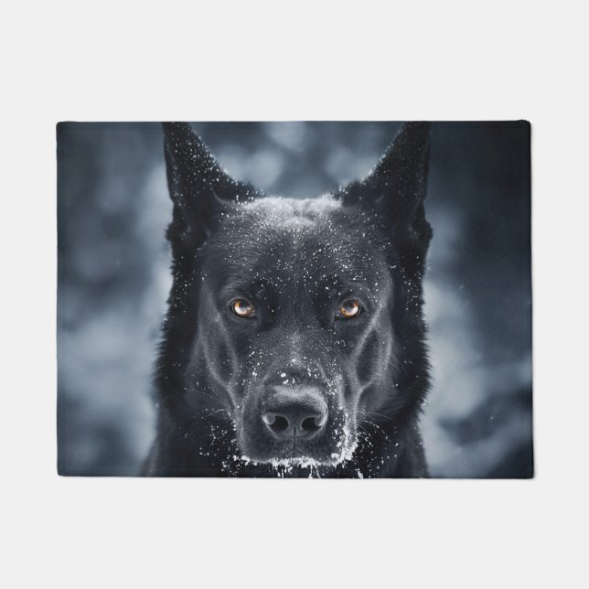 Black German Shepherd Doormat (Front)