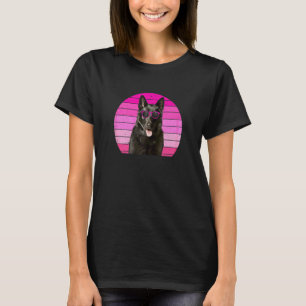 Black German Shepherd For Girls Kids Pink GSP Dog T-Shirt