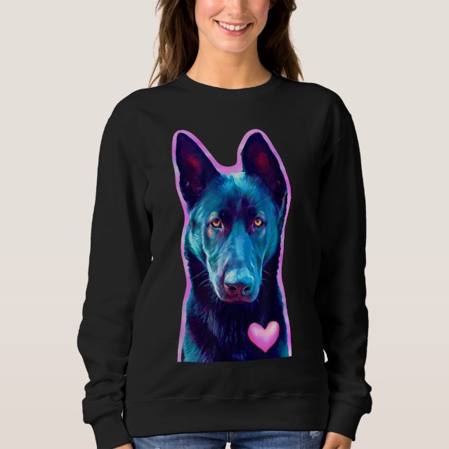 Black German Shepherd Gift for Dog Lovers, Owners, Sweatshirt (Front)