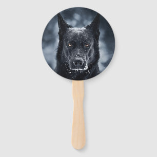 Black German Shepherd Hand Fan