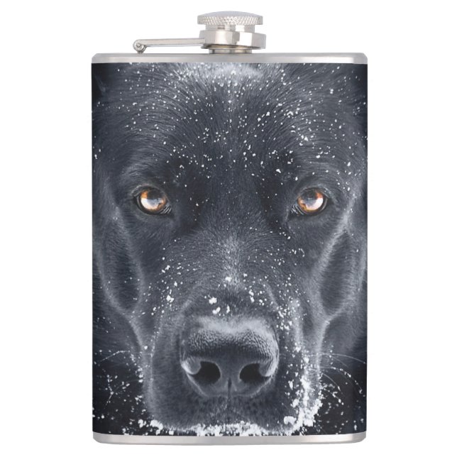 Black German Shepherd Hip Flask (Front)