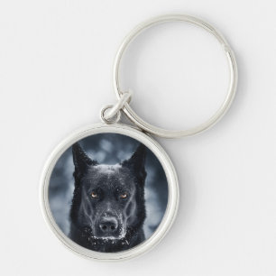 Black German Shepherd Key Ring