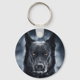 Black German Shepherd Key Ring