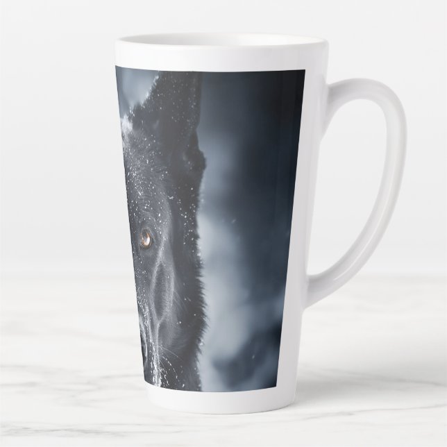 Black German Shepherd Latte Mug (Right)