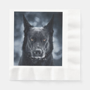 Black German Shepherd Napkin