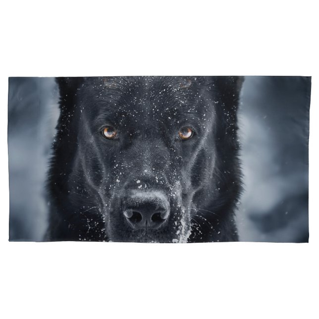 Black German Shepherd Pillowcase (Front)