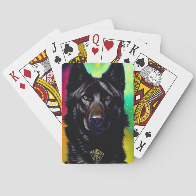 Black German Shepherd Playing Cards (Back)