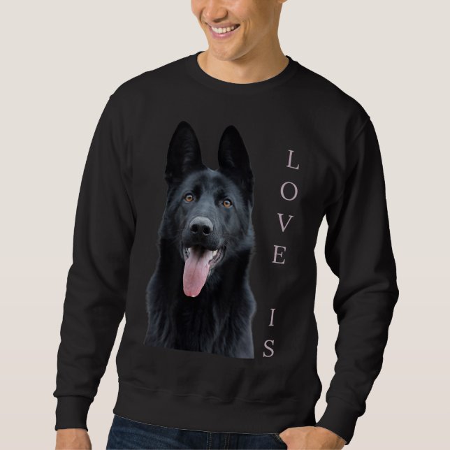 Black German Shepherd Shepard Dog Mum Dad Love Sweatshirt (Front)