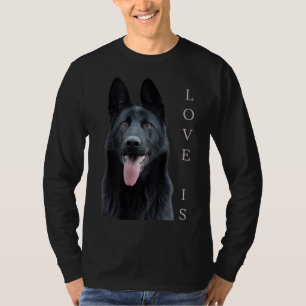 Black German Shepherd Shepard Dog Mum Dad Love T-Shirt