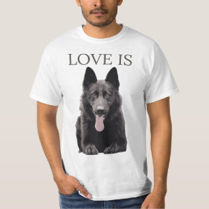 Black German Shepherd Shepard T Dog Mom Dad Love  T-Shirt