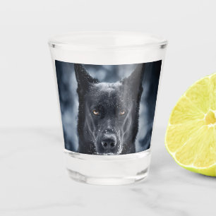 Black German Shepherd Shot Glass