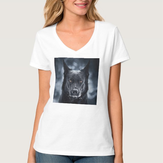 Black German Shepherd T-Shirt (Front)