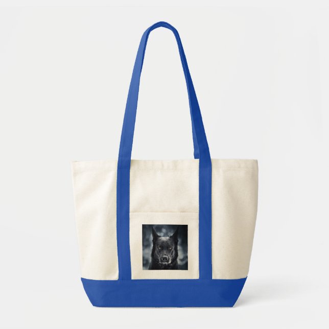 Black German Shepherd Tote Bag (Front)