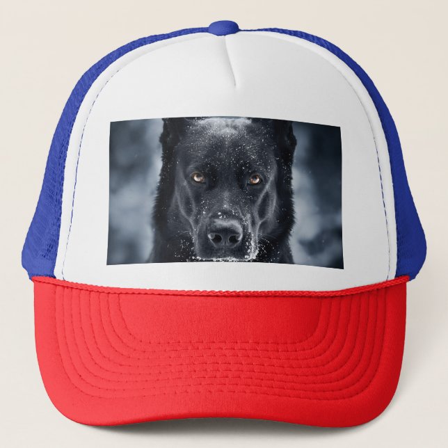 Black German Shepherd Trucker Hat (Front)