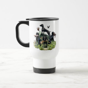Black German Shorthaired Pointers Travel Mug