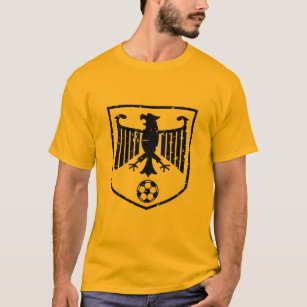 Black Germany Coat of Arms Soccer Grunge T-Shirt