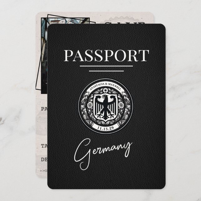 Black Germany Passport Save The Date (Front/Back)