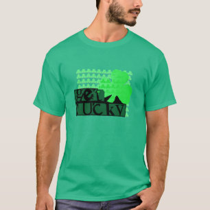 Black Get Lucky Clover St Patrick Green Men Tee