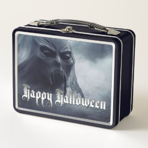 Black ghost in a hellish landscape - Halloween Metal Lunch Box