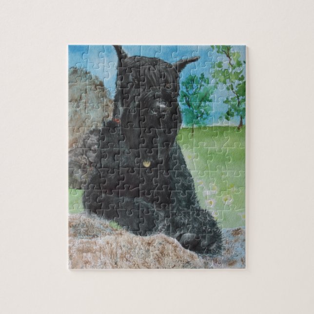Black Giant Schnauzer Jigsaw Puzzle (Vertical)