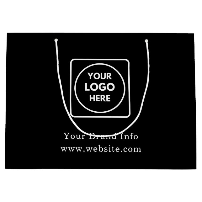 Black Gift Bag | Custom Corporate Logo Large Bag (Front)