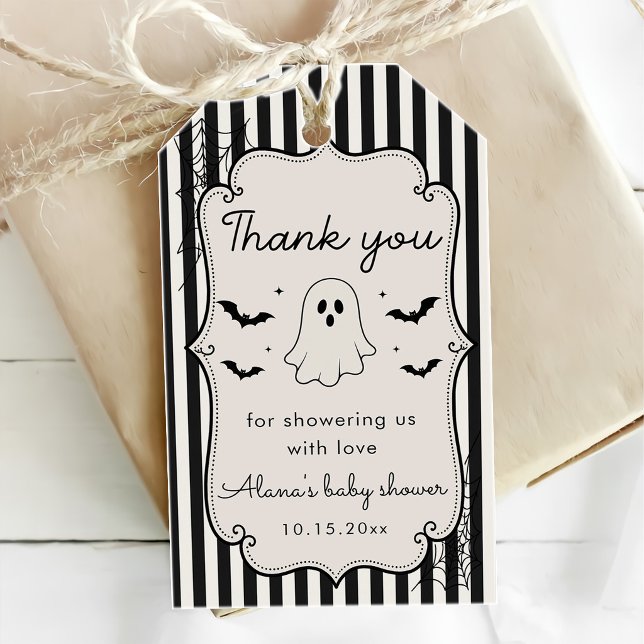 Black Gingham Ghost Halloween Gift Tags (Creator Uploaded)