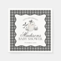 Black Gingham Little Boo Ghost Baby Shower Dessert