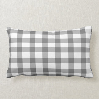 Black Gingham Lumbar Cushion