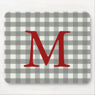 Black Gingham Mouse Pad