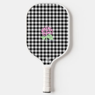 black gingham pickleball paddle