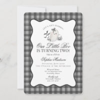 Black Gingham Preppy Ghost Little Boo 2nd Birthday