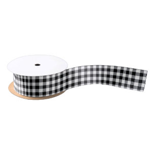 Black Gingham Satin Ribbon
