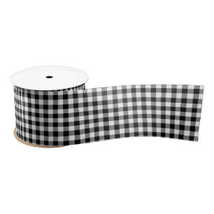 Black Gingham Satin Ribbon