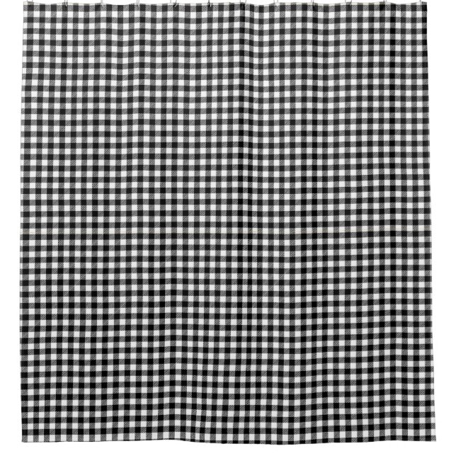 black gingham shower curtain (Front)