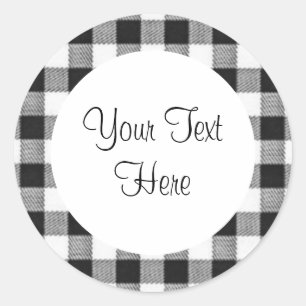 Black Gingham Sticker