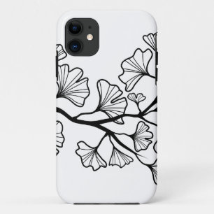 black ginkgo tree with leaves Case-Mate iPhone case