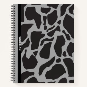 BLACK GIRAFFE PRINT NOTEBOOK