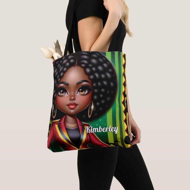 Black girl African American Tote Bag (Close Up)