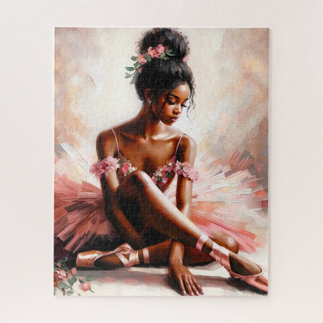 Black Girl Ballet Dancer In Pink Jigsaw Puzzle (Vertical)